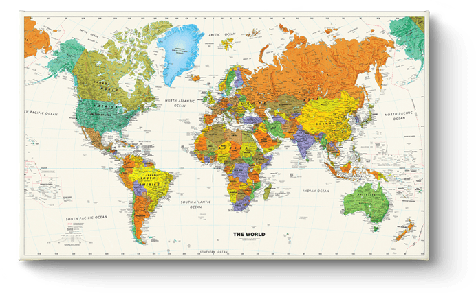 Carte du monde sur toile