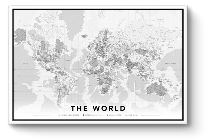 Carte du monde sur canevas
