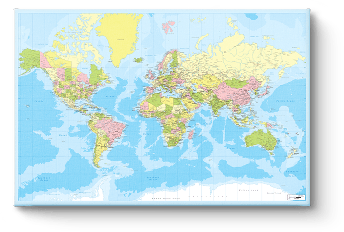 carte du monde sur toile
